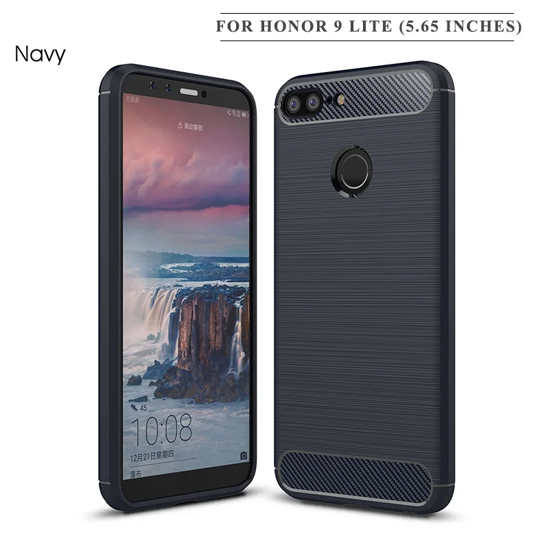 Brushed carbon fiber silicone case huawei honor 9 lite (16)