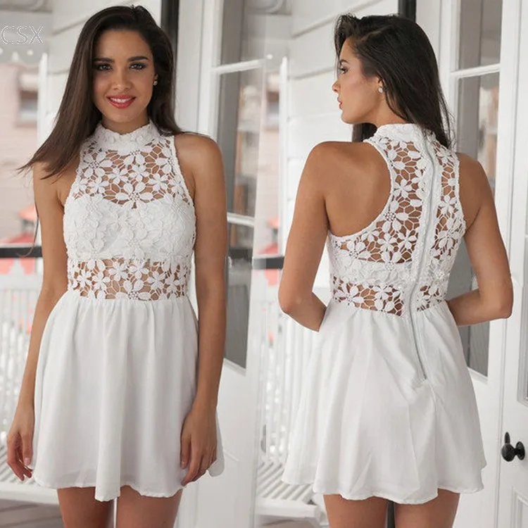 MwOiiOwM Summer Womens Mini Dresses 2015 Vestidos Elegant White ...