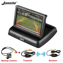 Wireless Da 4.3 Pollici TFT LCD Car Monitor Monitor Pieghevole Display Inversione della Macchina Fotografica di Sistema di Parcheggio per Auto Retrovisore Monitor NTSC PAL