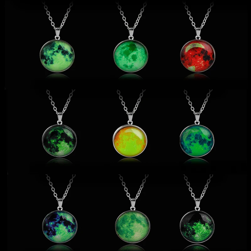 Glow in the Dark necklaces gift woman necklace the moon necklace
