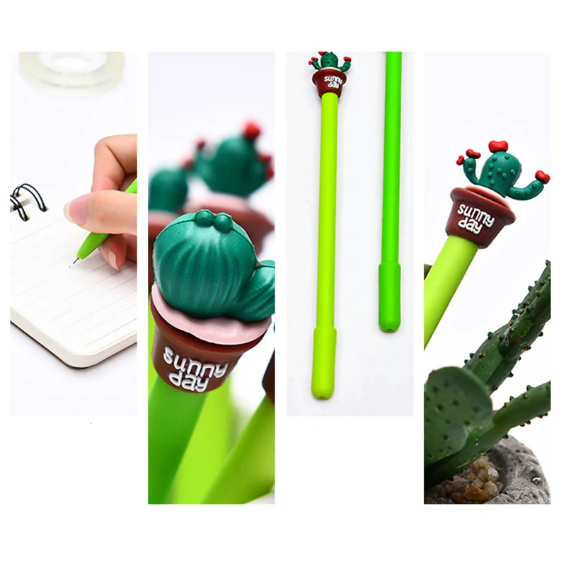 2 шт 0,5 мм милые каваи кактус гелевые ручки милые суккулентные растения ручка для детей Канцтовары подарок, школьные принадлежности