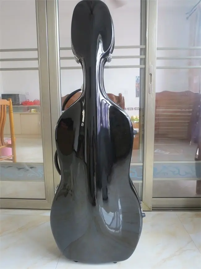 

Top quality black glass fiber cello case /wheells, Shoulder straps 4/4
