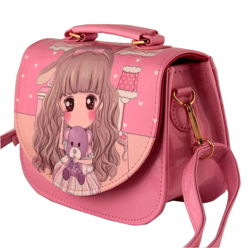 Модные шикарные сумки через плечо с принтами героев мультфильмов для девочек, корейский стиль, для принцессы, дорожные сумки на плечо, кошельки и сумочки