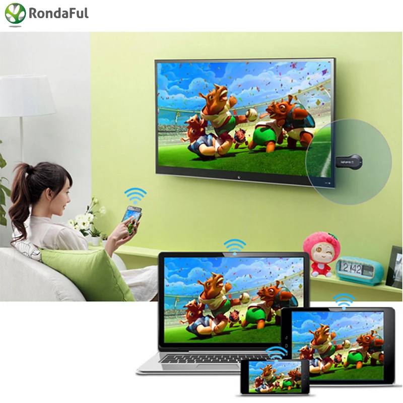 Miracast HDMI WIFI Display DONGLE Airplay Receiver Full HD 1080P DLNA Dongle Adapter TV Stick