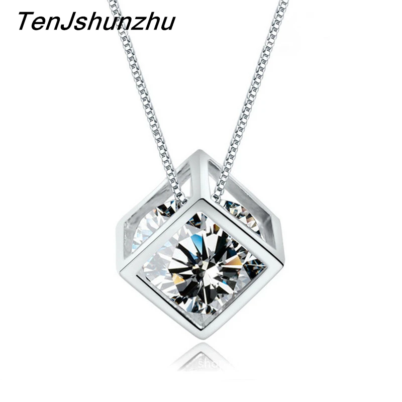 

TenJshunzhu 925 Sterling Silver Necklaces & Pendants Chain Choker Necklace For Women Wedding Jewelry Collar Colar DZ181
