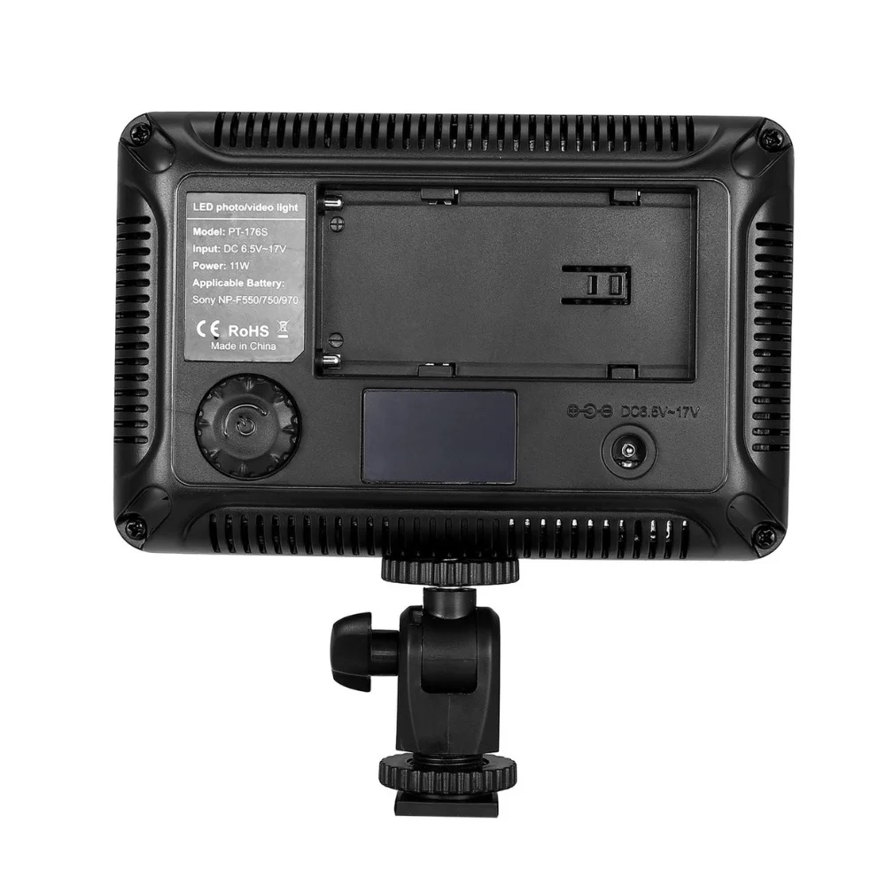 PT-176S-176-LED-Ultra-Bright-5500K-Dimmable-On-Camera-Video-Light-for-Canon-Nikon-Pentax-2