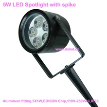 Водонепроницаемый, хорошее качество, 5 Вт Светодиодный прожектор для улицы с шипами, светодиодный садовый свет, светодиодный газон, 110 В/220В переменного тока, DS-07-1-5W