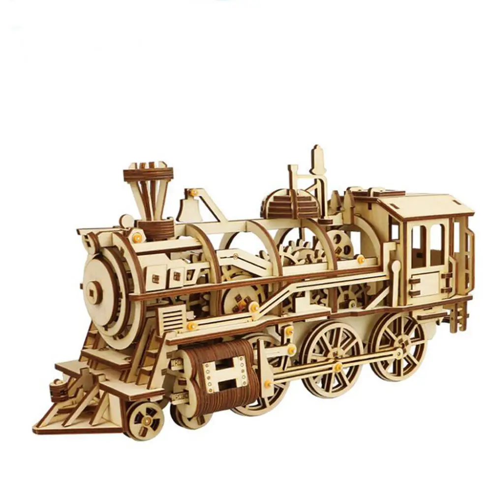 

3d Diy Wood Puzzle Set Jigsaw Baby Toy Creative 3d Mechanical Model Wooden Building Puzzles Game Assembly Toy Children Adult