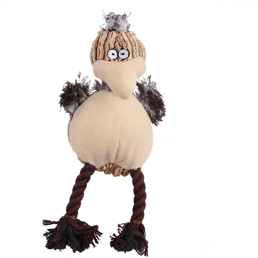 

Corduroy Fabric Dog Toys Pet Puppy Chew Plush Cartoon Animals Squirrel Cotton Rope Bird Shape Bite Toy New