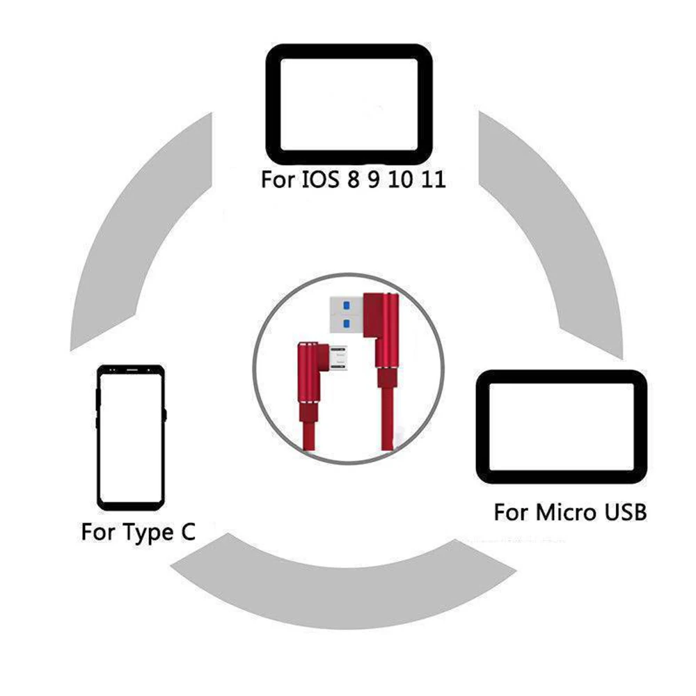 L Форма 1/2/3M Micro Зарядка через usb кабель Нейлон Плетеный Тип C быстрая зарядки шнур