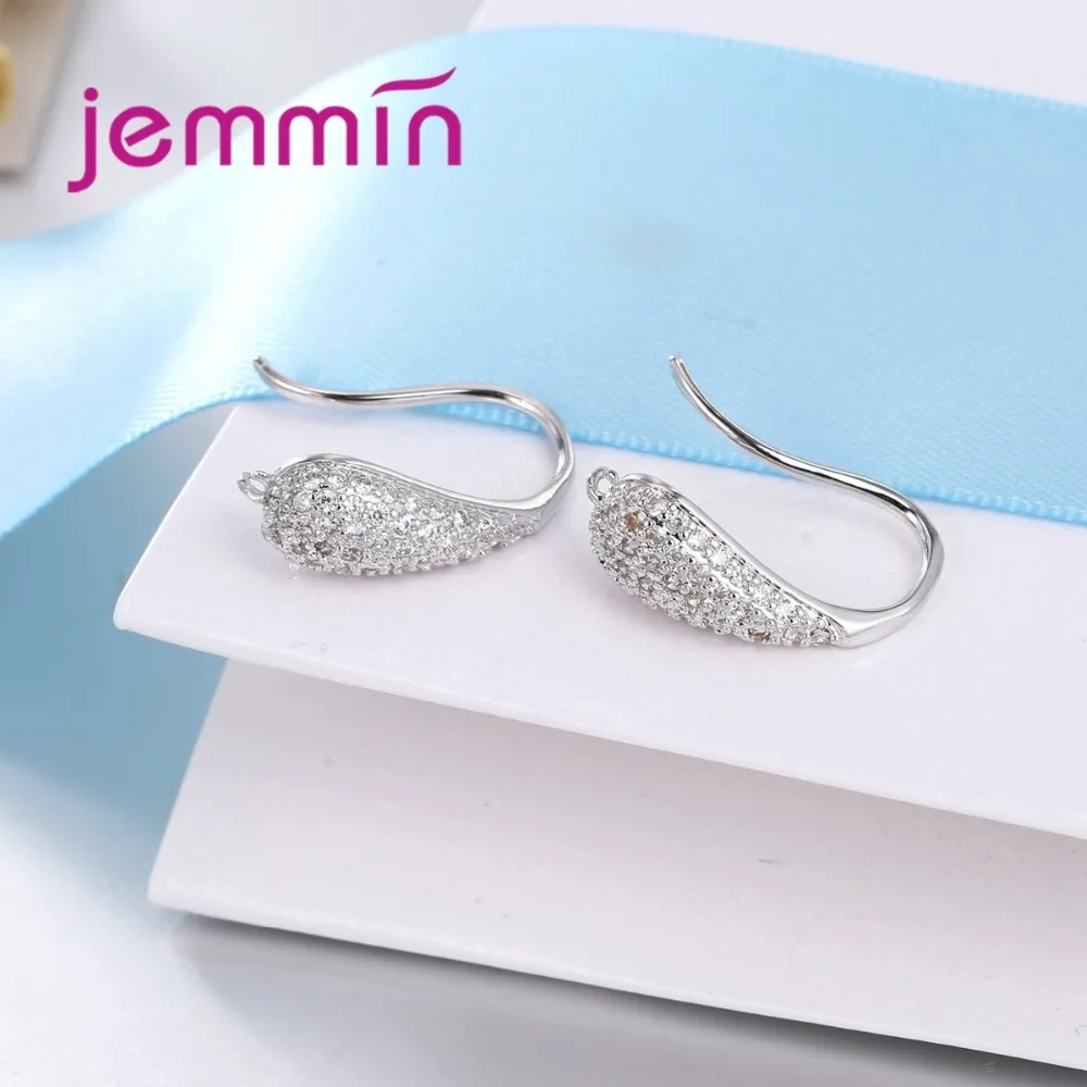 Серьги капельки из серебра 925 пробы с кристаллами|earrings|componentes |