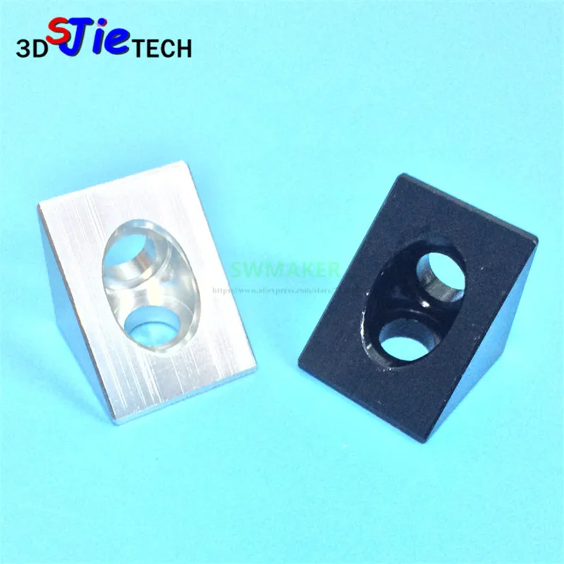 

1pcs V-slot Black silver Angle Corner Connector 90 degree Angle Bracket for Openbuilds CNC/ 3D printer DIY parts