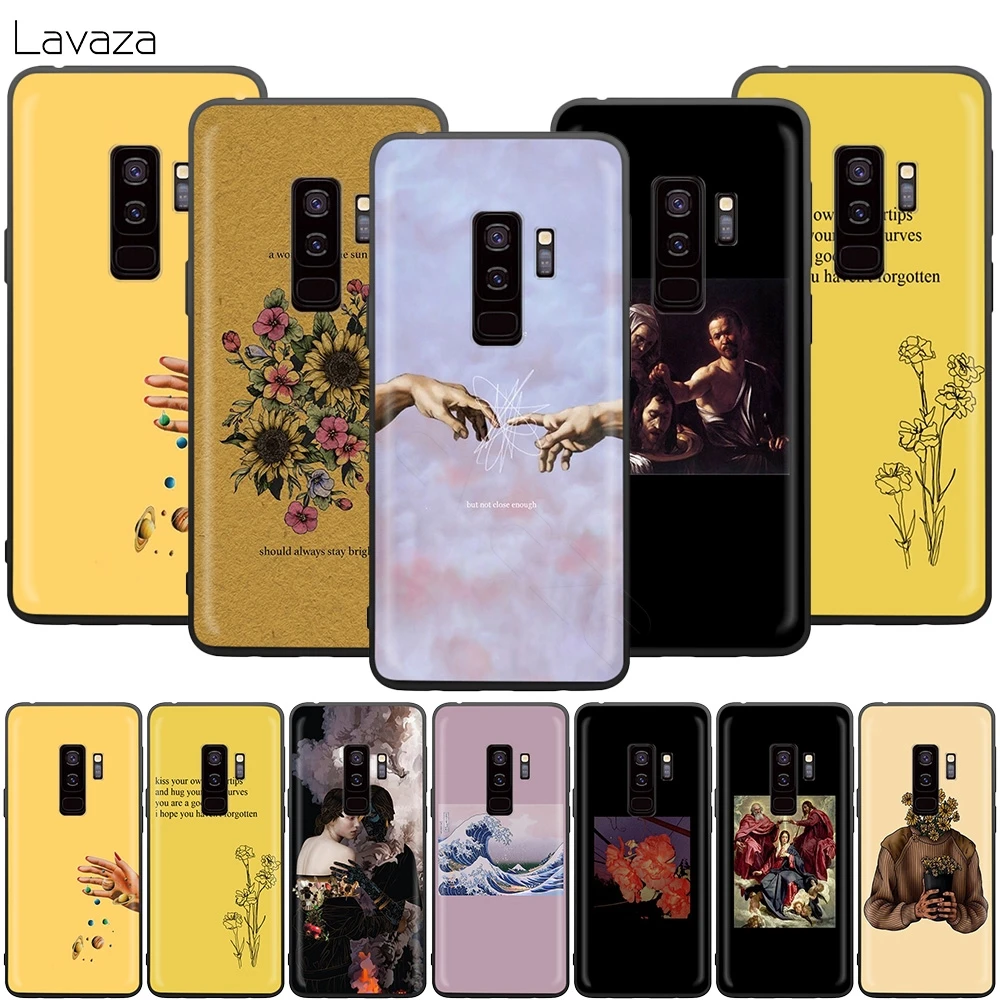 Эстетичный желтый чехол с рисунком маслом для Samsung Galaxy J6 A9 A8 A7 A70 A6 A5 A50 A40 A30 A3 A10 A51 A71