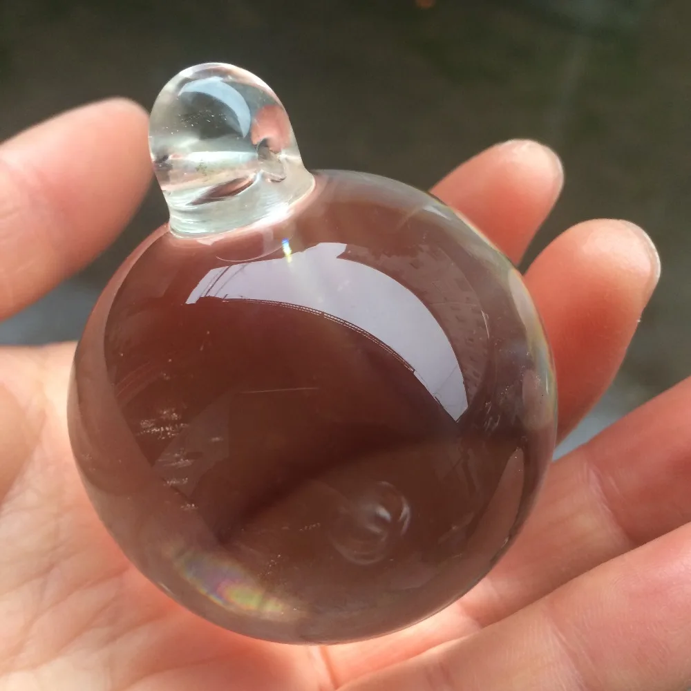 

1pcs/lot,50mm Transparent crystal Smooth ball with hanging hole,crystal hanging ball X'MAS wedding pendant
