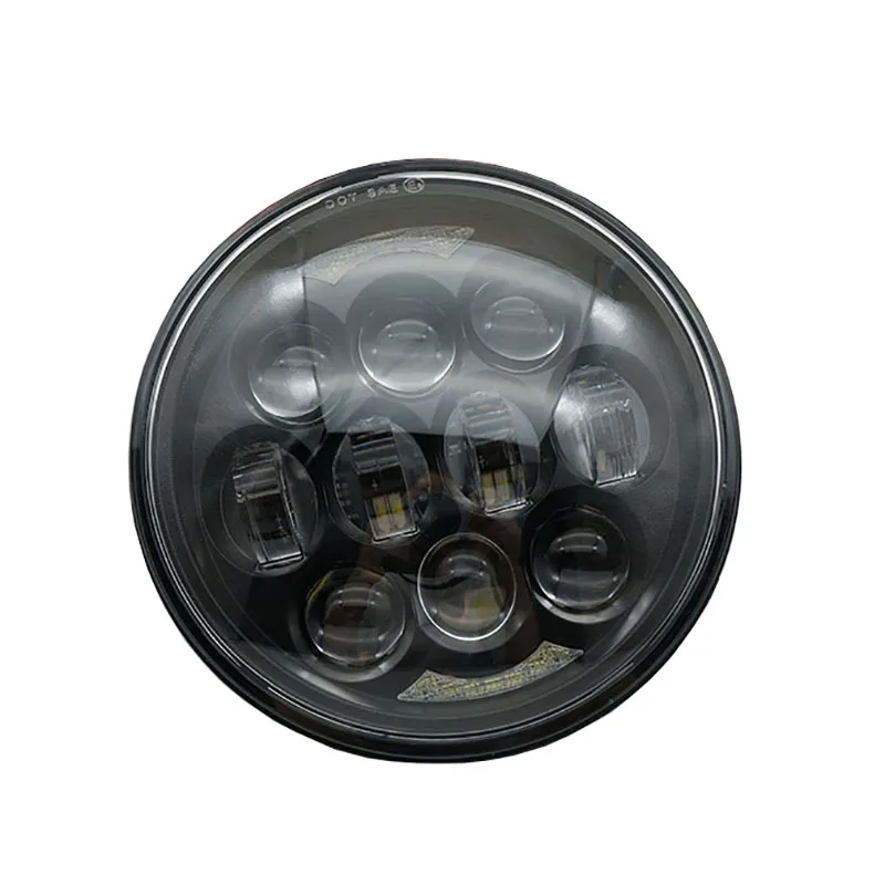 

Black Silver 5 3/4'' Led Driving Light Round Headlamp 80W High Low Beam Projector Headlight for Motorcycle E067
