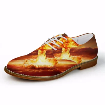 

Customized 3D Fashion Flame Printing Oxfords Shoes for Men Casual Flats Fashion Men's Leather Shoes Man Synthetic Dress Shoes