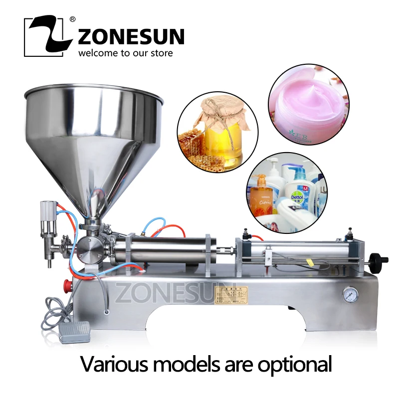 

ZONESUN 1000-5000ml Pneumatic Volumetric Softdrin Liquid Filling Machine Pneumatic Liquid Filler For Oil Water Juice Honey Soap