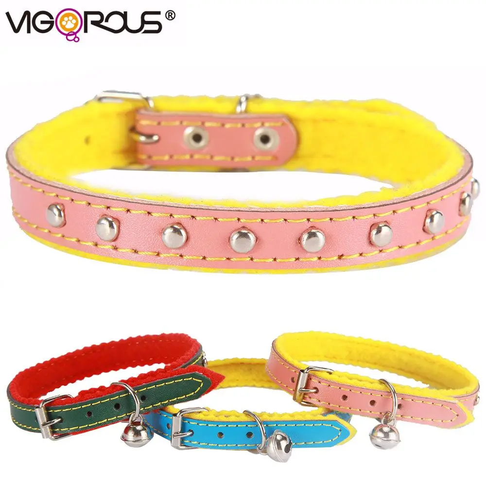 Pet Dog Collars with Bell in Dog Collar Leads for Small Dogs Adjustable