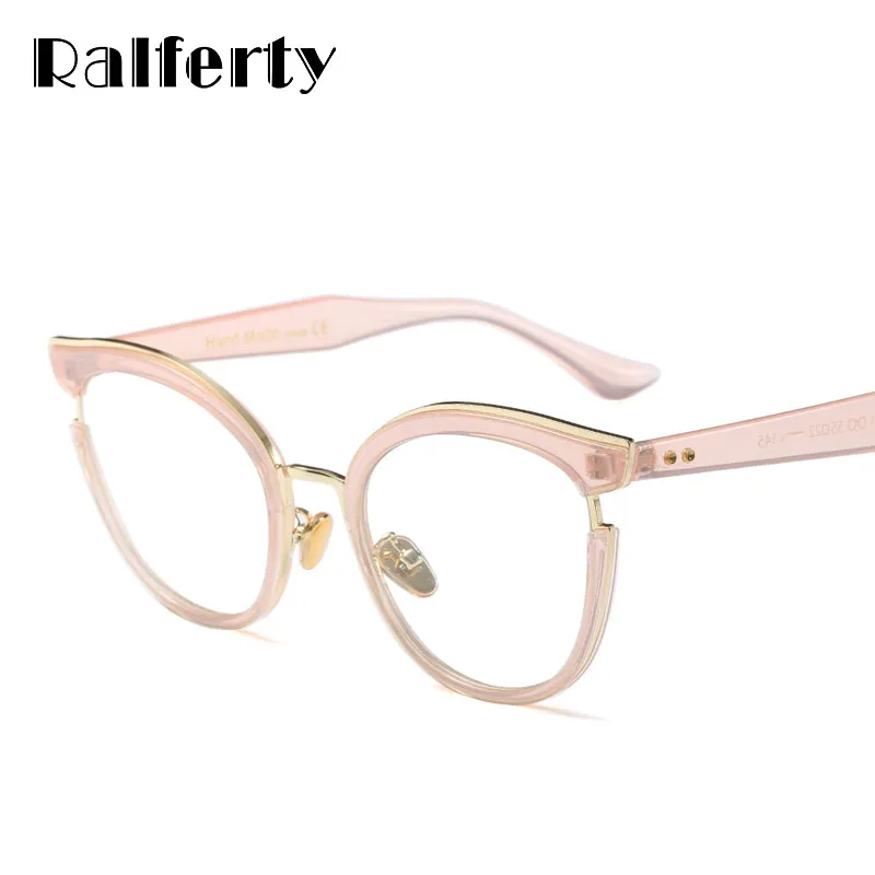 Ralferty, модные женские очки кошачий глаз, винтажные черные оптические оправы для очков, женские очки, оправа oculos de grau gafas F97551
