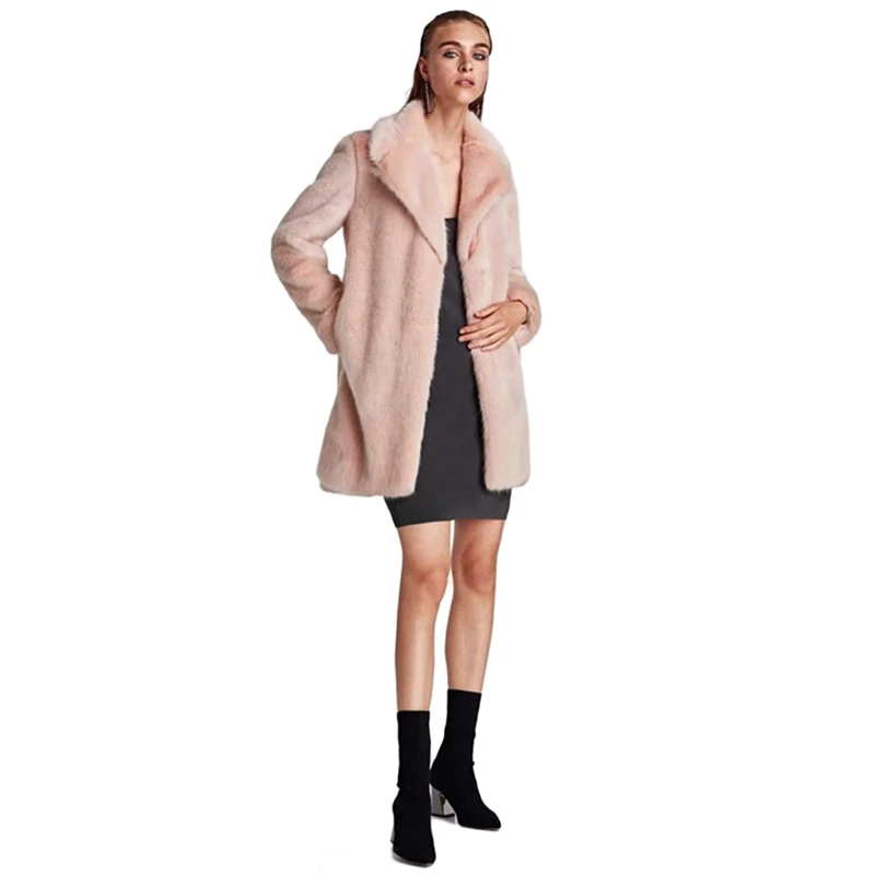 À Plus De Longues Manches Faux Femmes Rose Taille Manteau Fausse 2018 Luxe Hiver Manteaux Fourrure Veste 3xl Femme La Dames 5qOxwtS0t