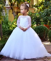 Glitz платье с цветочным узором для девочек Saprkly бисер кристаллы обувь день рождения платья рукава из прозрачной кисеи Sheer назад