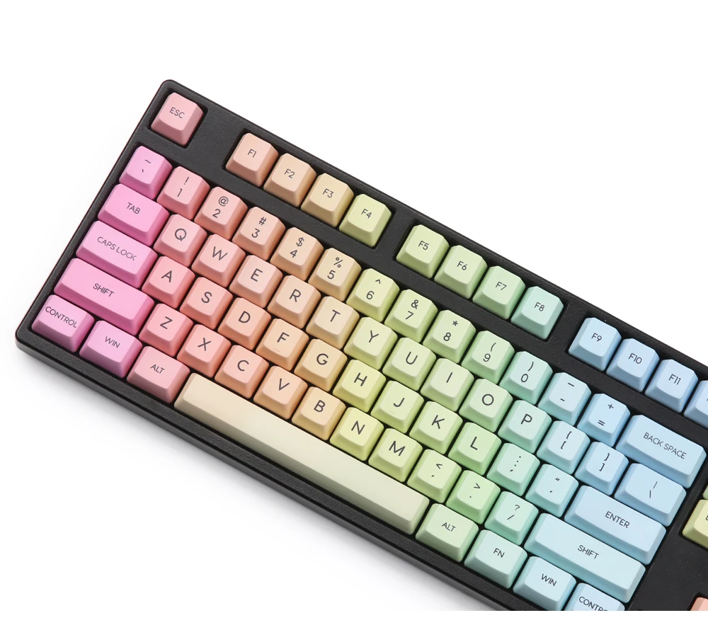 Rainbow keycap123 keys pbt oem mx mechanical keyboard keycaps dye MAC key included iso keys