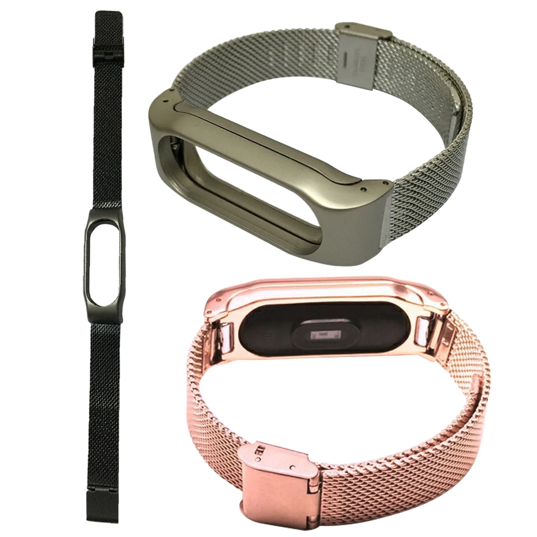 

For Xiaomi Mi Band 2 Metal Strap Screwness Leather Straps Bracelet Wristband Magnetic Automatic Buckle For MiBand 2 Wristbands