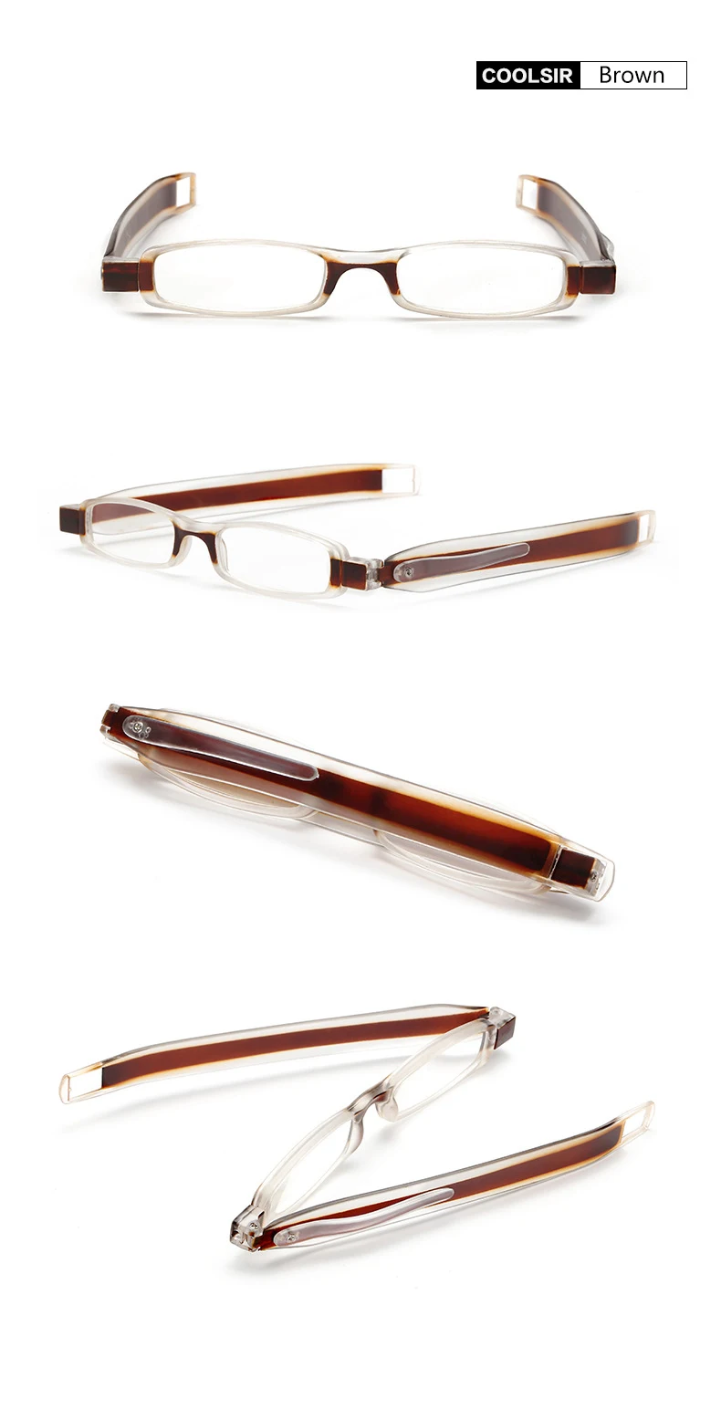 TFJ 360 deg вращающиеся складные мужские очки для чтения женщин+ 1,0, 1,5, 2,0, 2,5, 3,0, 3,5, 4,0 с коробкой тонкий свет диоптрий Presbyolic