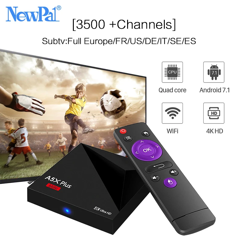 

2017 Newest Arabic IPTV Box European Arabic Islamic Android 7.1 WIFI KODI Set top Box Support Free 3500+ Channels No Monthly Fee