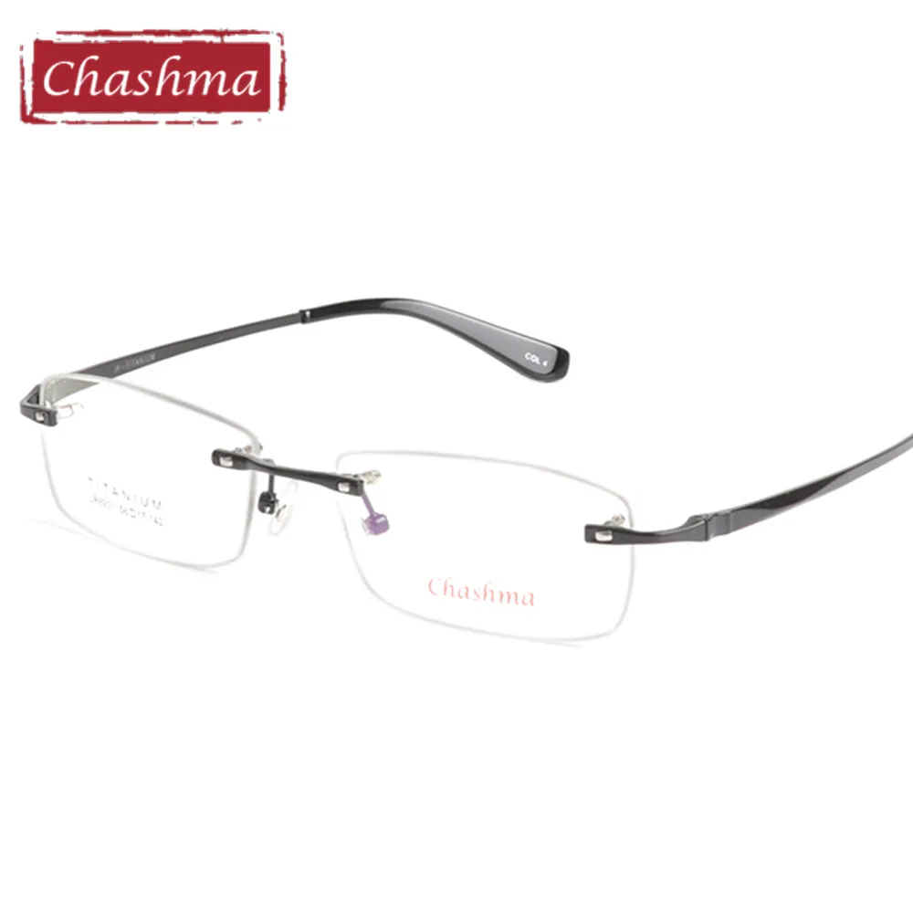 Чашма бренд чистого титана бескаркасных мужчины рамки градусов очки Рамки очки с прозрачными стеклами для мужчин