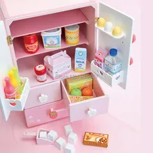 Новая деревянная игрушка клубника белый двухдверный холодильник кухня игрушка детская игрушка