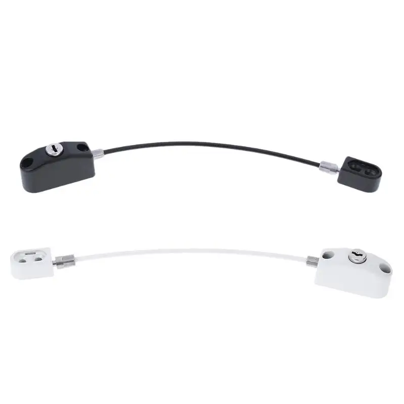 

Safety Device Key Lock Door Window Restrictor Safety Device Key Lock Child Safe 20CM Cable Limit White black aluminum alloy