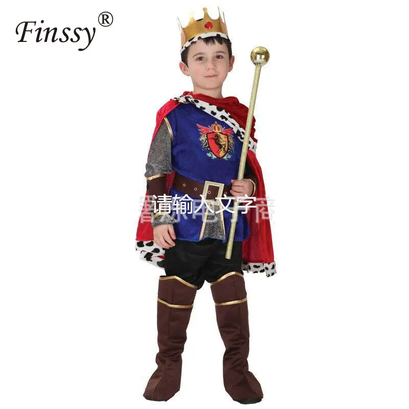 Goedkoop De Koning Prins Cosplay Kostuum voor Jongens Kerst Nieuwe Jaar Familie Party Dress Halloween Carnaval Kostuum voor Kids