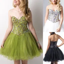 Günstige formale party kleider 2015 neue sexy liebsten ärmellose luxus kristall perlen organza kleid für silvester vestidos de gala