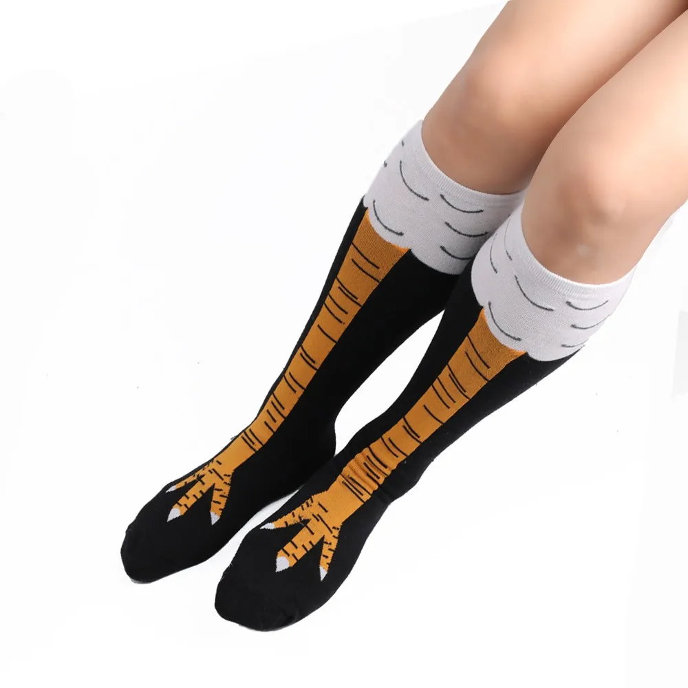 1 пара, теплые хлопковые Гольфы модная курица для девочек, носки с забавным принтом удобные теплые носки-тапочки без пятки