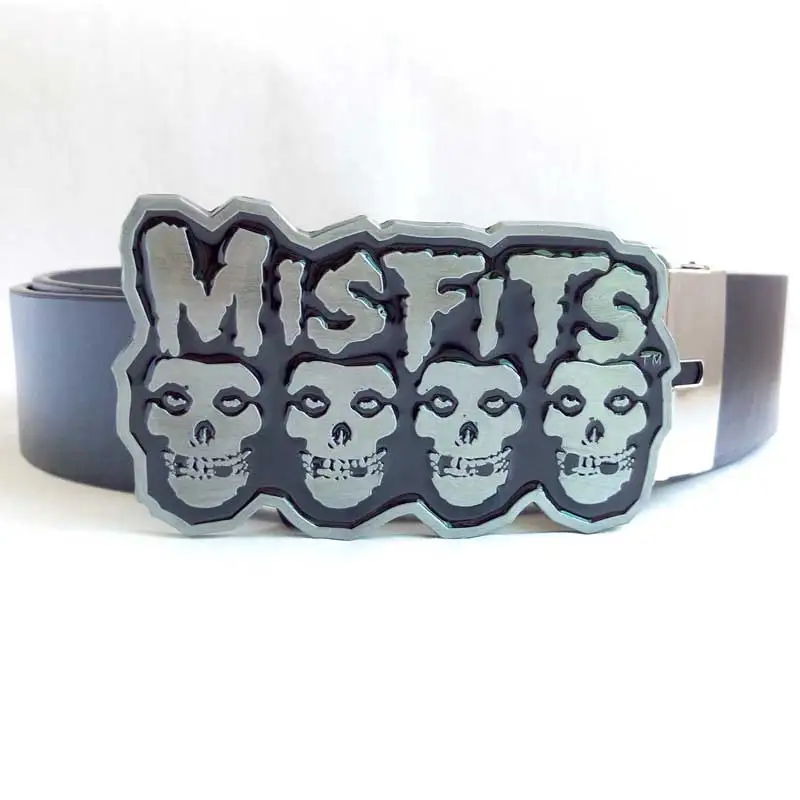 Emo T DISOM Mens Belt Buckle Misfits Tengkorak Musik Rock Belt Buckle