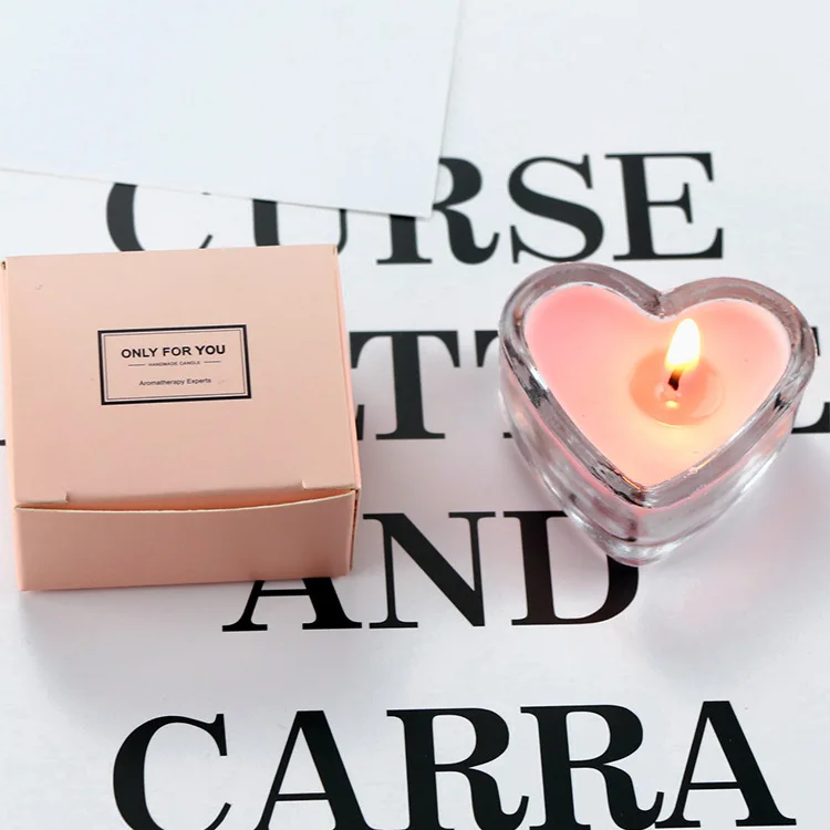 

Glass Heart-shaped Gift Box Aromatherapy Candle Cup Creative Gift flameless candles floating candle christmas candle birthday