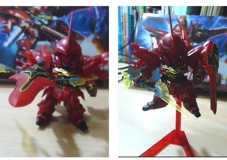 DIY собрать красный цвет Q версия Gundam Одноглазый мех воин детское образование сборка здания высокое качество игрушка-головоломка