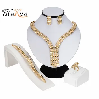 

MUKUN African Beads Jewelry Set Fashion Long Imitation Crystal Jewelry Sets For Women Wedding Indian Ethiopian Jewellery gifts