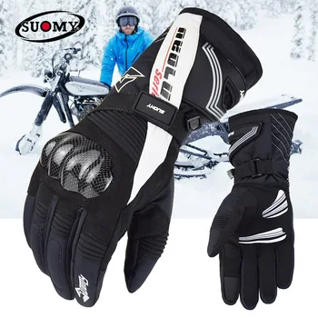 

2018 100% Waterproof Motorcycle Gloves Winter Carbon Touch Screen Motorbike Gloves Keep Warm Guantes Moto Skate Snowmobile Motos