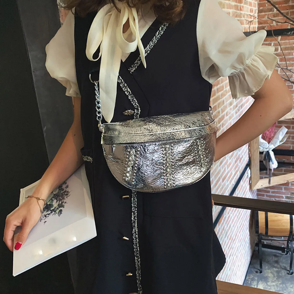 Sleeper # J5 2019 Новая женская яркая Бриллиантовая универсальная поясная сумка-мессенджер сумка через плечо сумка-мессенджер однотонная Горячая