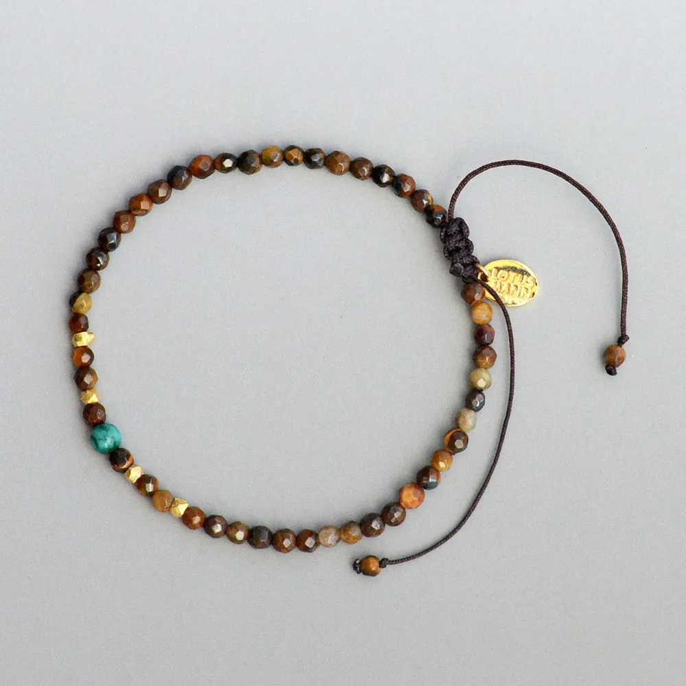 

Lotus Mann Tiger eye stone small series bracelet SINGLE WRAP