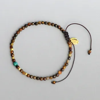 

Lotus Mann Tiger eye stone small series bracelet SINGLE WRAP
