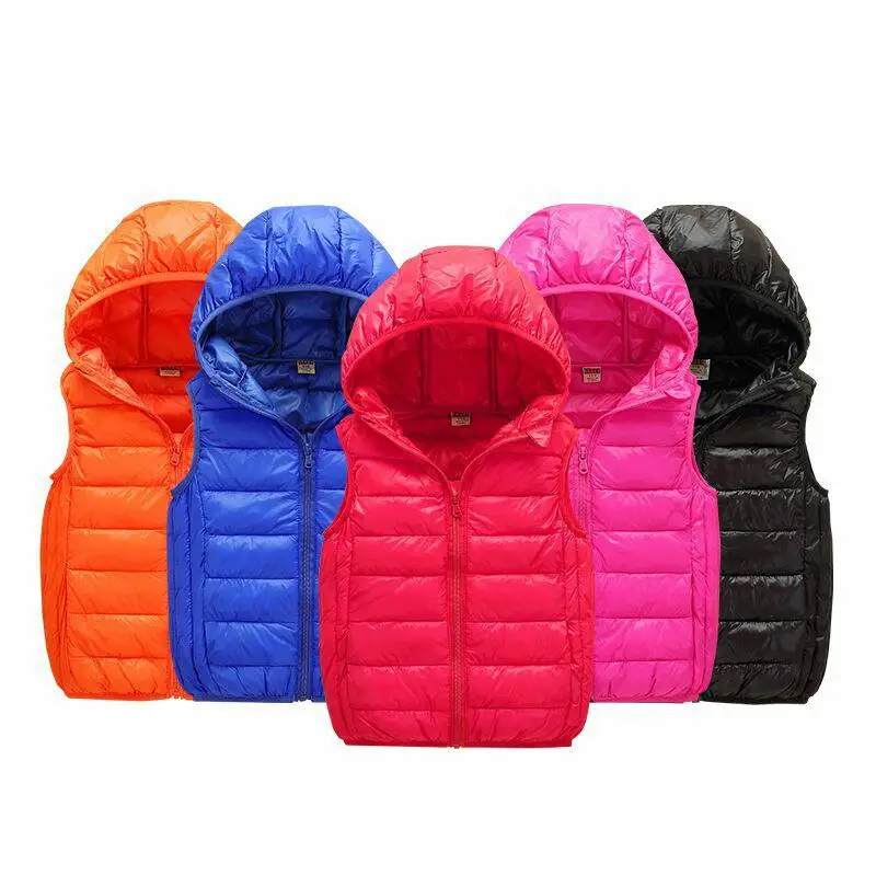 

BEEBILLY Kids Vest Children Girls Vest Hooded Jacket Winter Spring Waistcoats for Boy Casual Outerwear Coats Big Teenager Vests