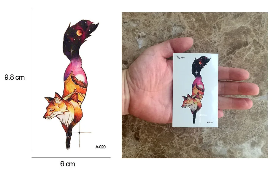 Wyuen Тигр временные Коллекция акварельных тату Стикеры Водонепроницаемый Для женщин мода поддельные Для тела Книги по искусству ARM