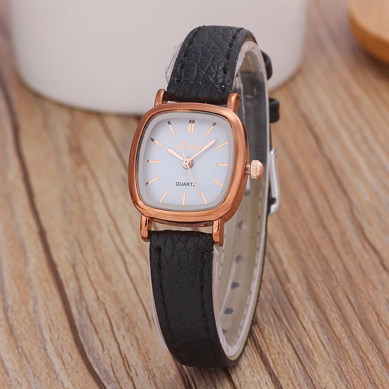 Luobos Small Dial Women Watch Fashion Casual Leather Quartz Wrist ...