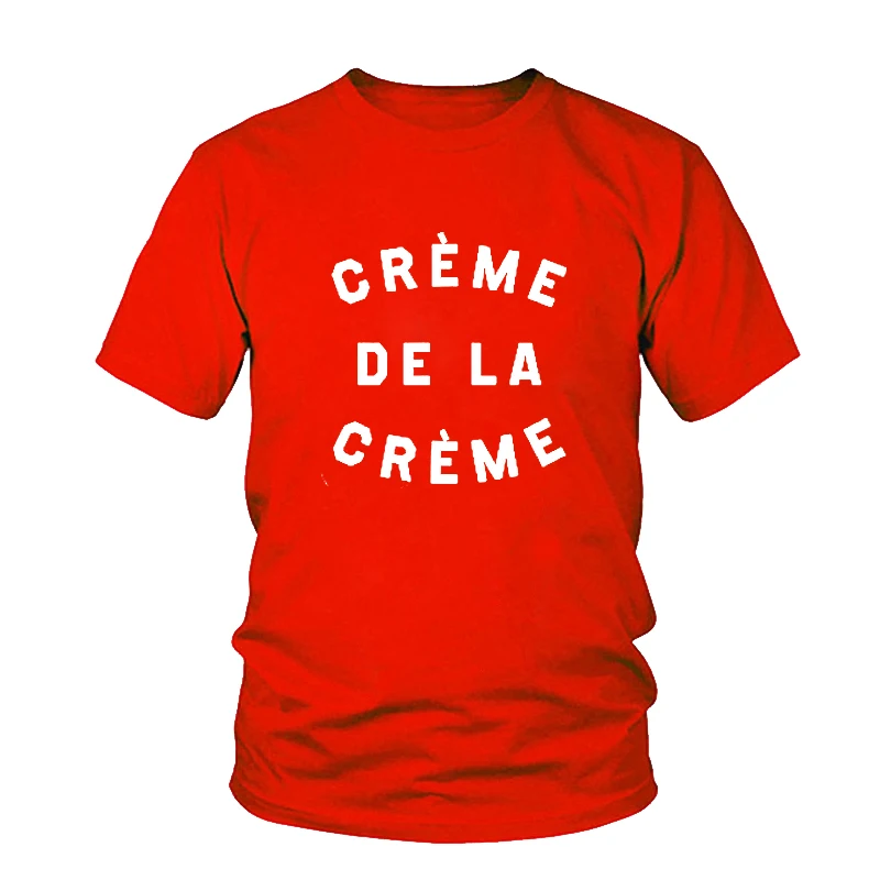 CREME DE LA женская футболка с буквенным принтом цвет белый черный хлопковая