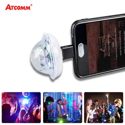 Телефон/USB Освещение для дискотеки DJ эффект сценический свет с Музыкальный датчик караоке Micro usb/Lightning/type-C кристалл магический шар лампа