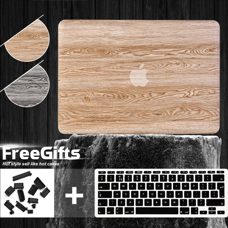 

New PVC Coque for Macbook Air 13 Pro 13 2018 Case Wood Grain Funda for Macbook Air Pro Retina 11 12 13 15 Wooden Laptop Case
