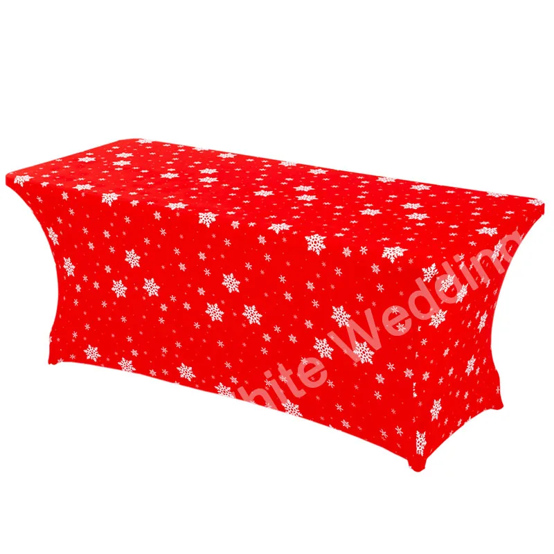 

Haorui Christmas Decoration 6 ft. Rectangular Spandex Table Cover Fitted Stretch Tight Table Cloth Tradeshows Vendors